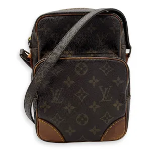 Amazon Crossbody Bag Brown in Monogram Coated Canvas, Gold hardware