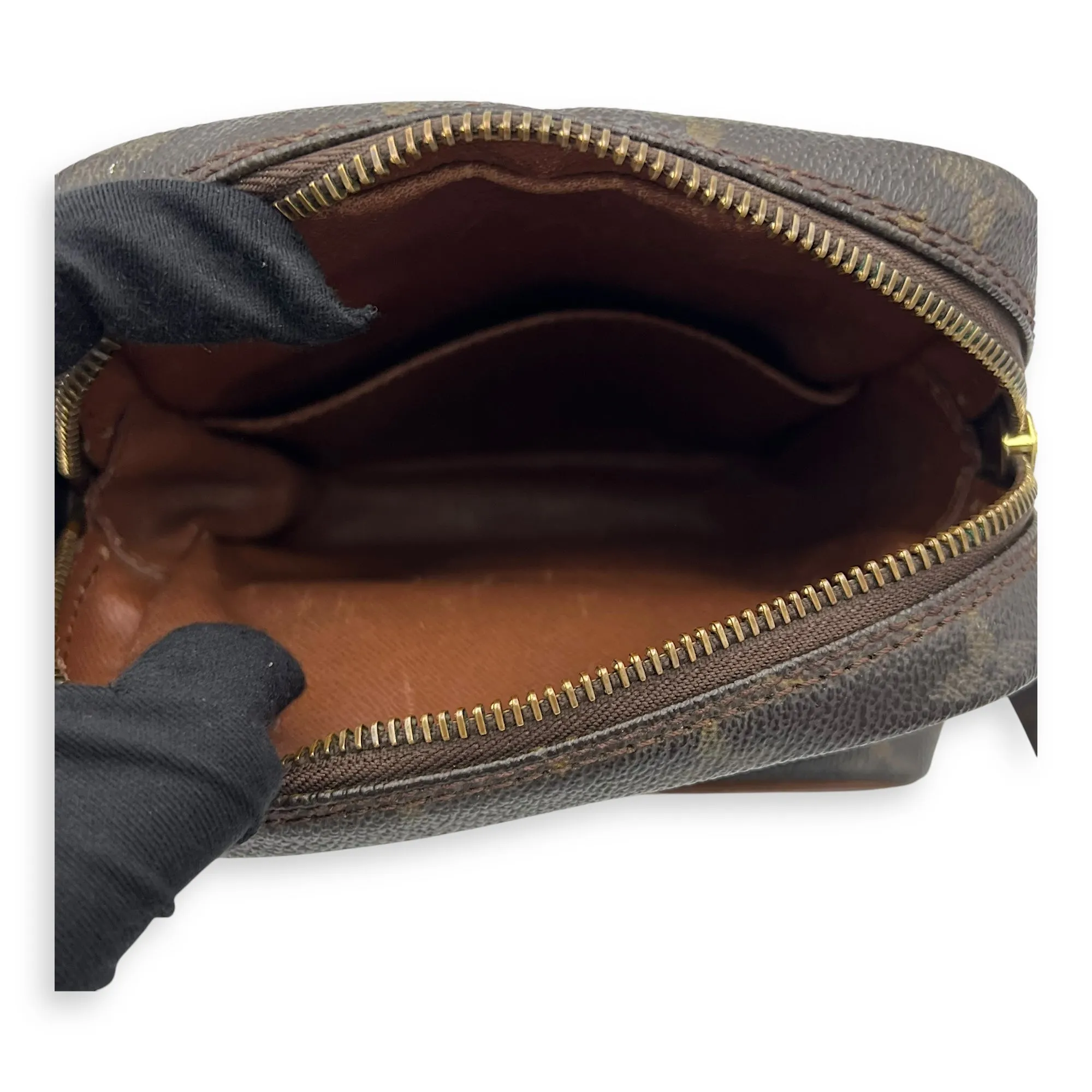 Amazon Crossbody Bag Brown in Monogram Coated Canvas, Gold hardware