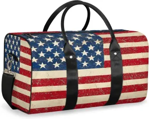 American Usa Flag Duffle Bag for Travel, Overnight Weekend Gym Carry On Luggage Bag, 4th July Independence Day Travel Duffel Bag for Men Women