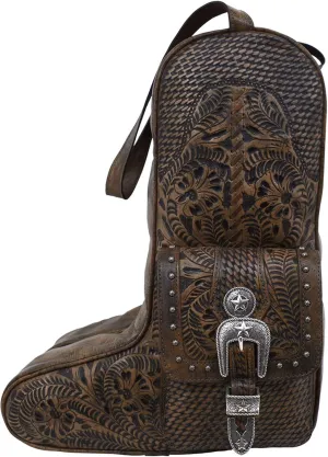American West Retro Romance Zip-around Boot Carrier Bag - 100% Genuine Leather