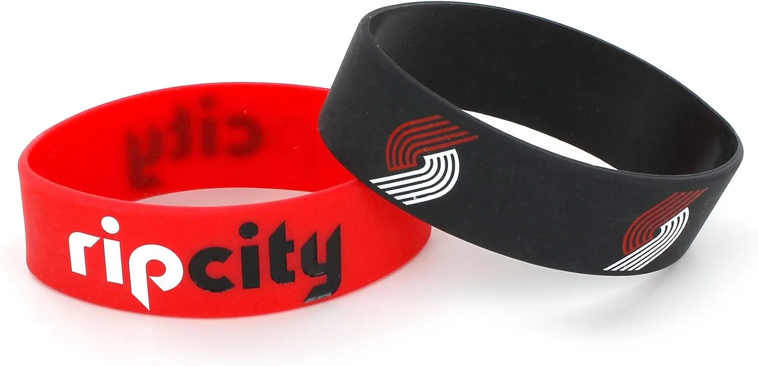 Aminco NBA Portland Trail Blazers Wide Bracelet, 2-Pack
