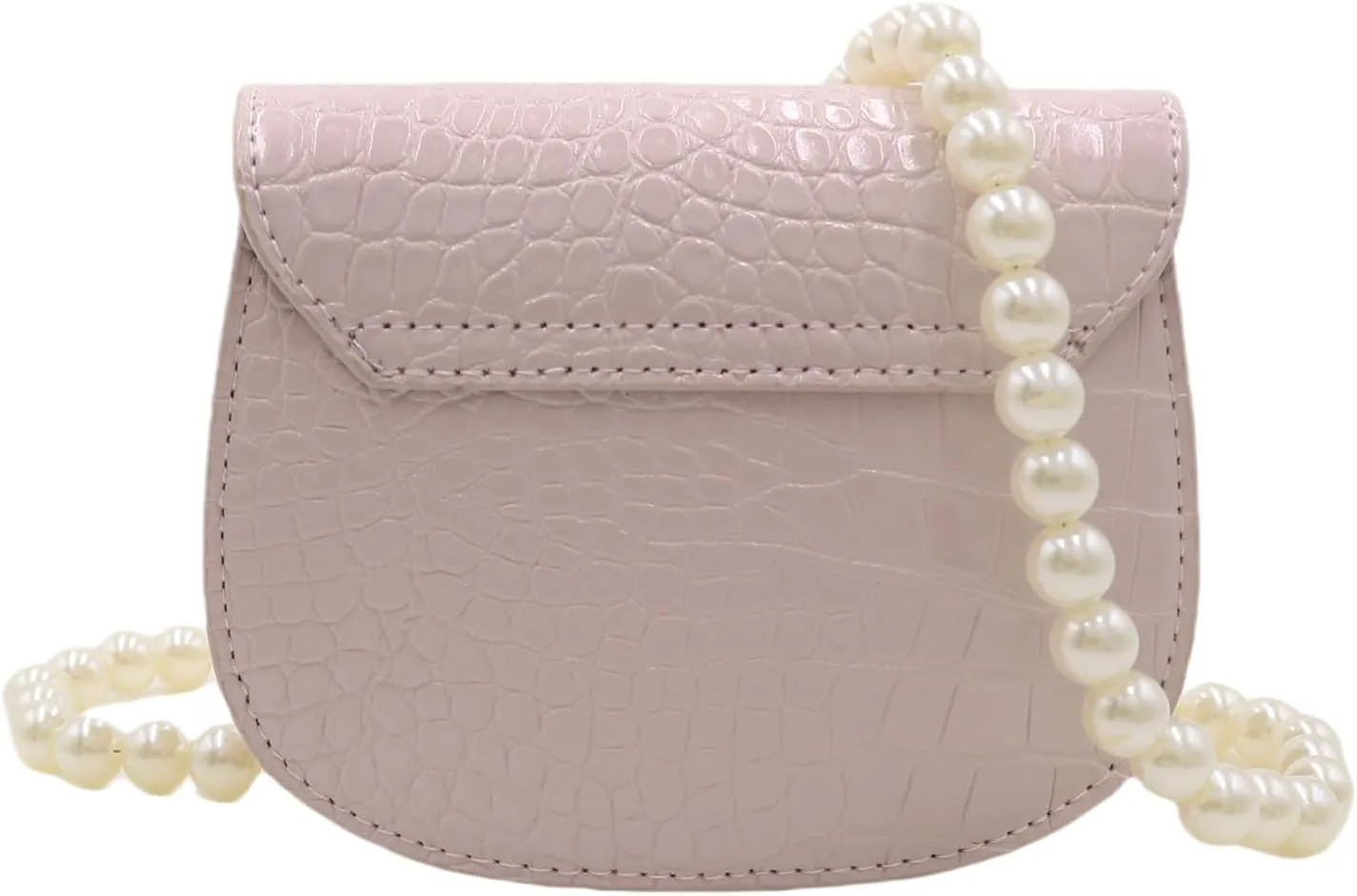 AMPOSSTO Bow Crossbody Purse for Girls Little Girls Kids Small Cross Body Bag Pearl Chain Strap Shoulder Bag Handbag