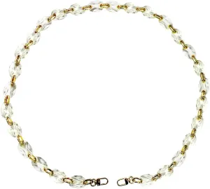 Amtvuzy Acrylic Resin Purse Bag Handle Strap Replacement,Phone Case Chain,DIY Accessories Bag Chain,for Handbags,Shoulder Bags,Purse,Phone Case and Bag Making Accessories(120cm/47.24in,White)