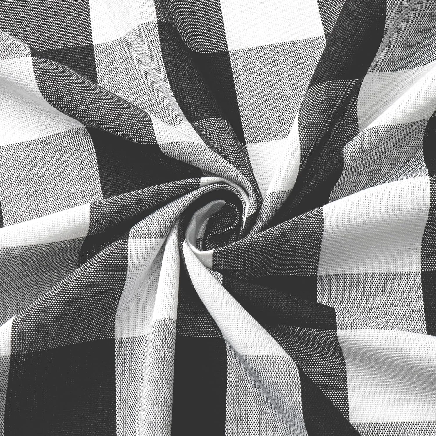 Amzdecor Buffalo Plaid Grommet Curtains 84 Inch Length, Semi-Sheer Farmhouse Rustic Check Textured Curtains Drapery for Living Room Bedroom,2 Panels （40" x 84", Black & White）