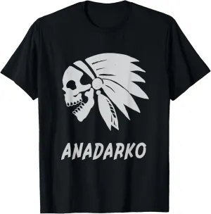 Anadarko Native American Indian Born Freedom Evil Skull T-Shirt