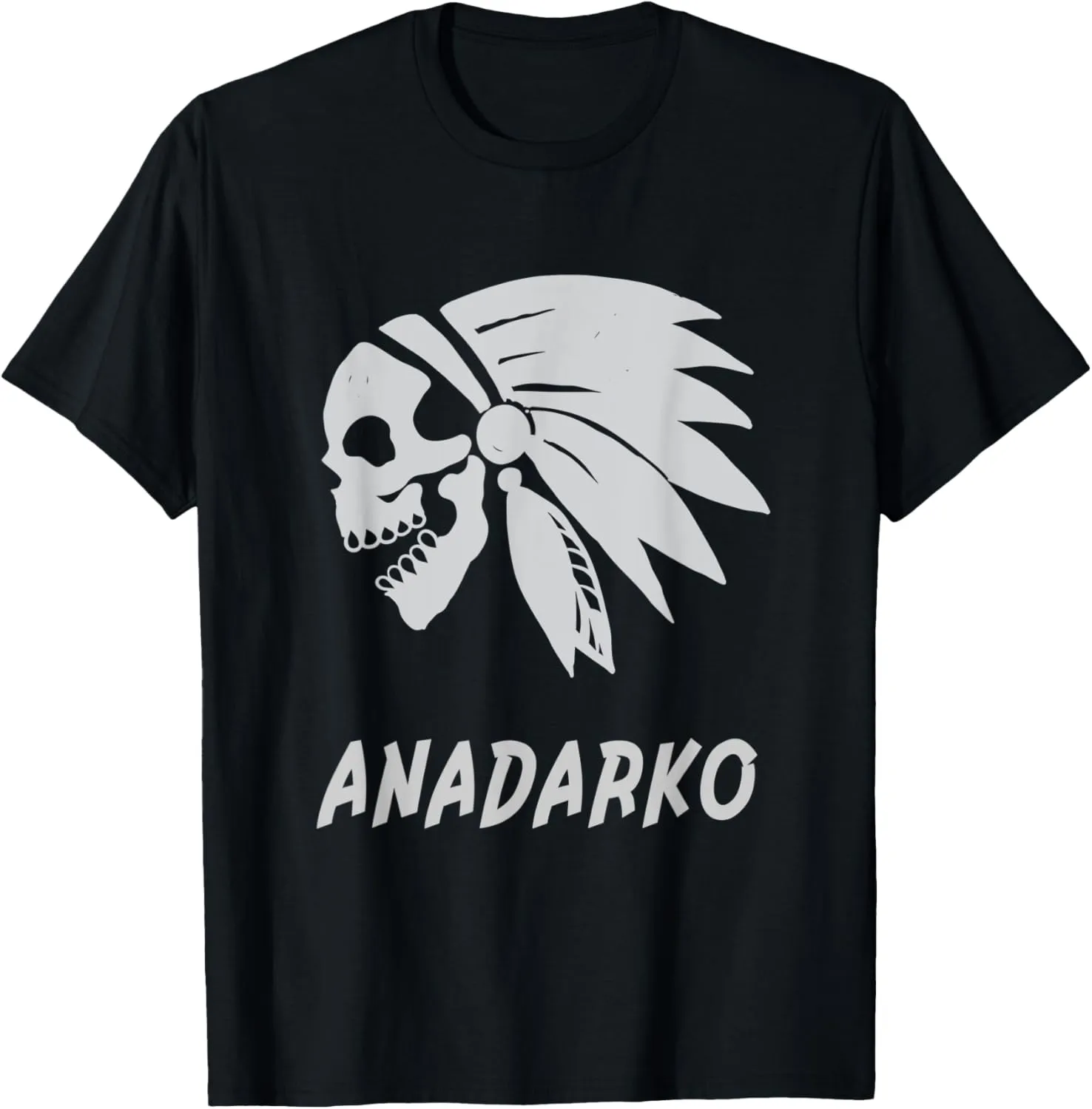Anadarko Native American Indian Born Freedom Evil Skull T-Shirt