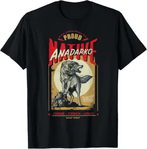 Anadarko Native American Indian Born Wolf Spirit Retro T-Shirt