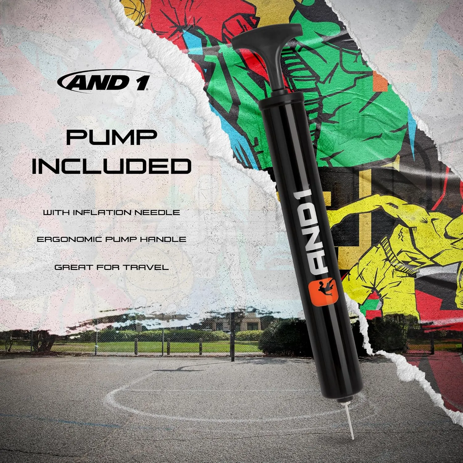 AND1 Fantom Graffiti Rubber Basketball - Streetball for Indoor and Outdoor Use, Deep Channel Construction and Durability
