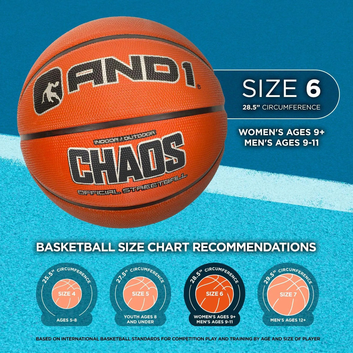 AND1 Fantom Graffiti Rubber Basketball - Streetball for Indoor and Outdoor Use, Deep Channel Construction and Durability