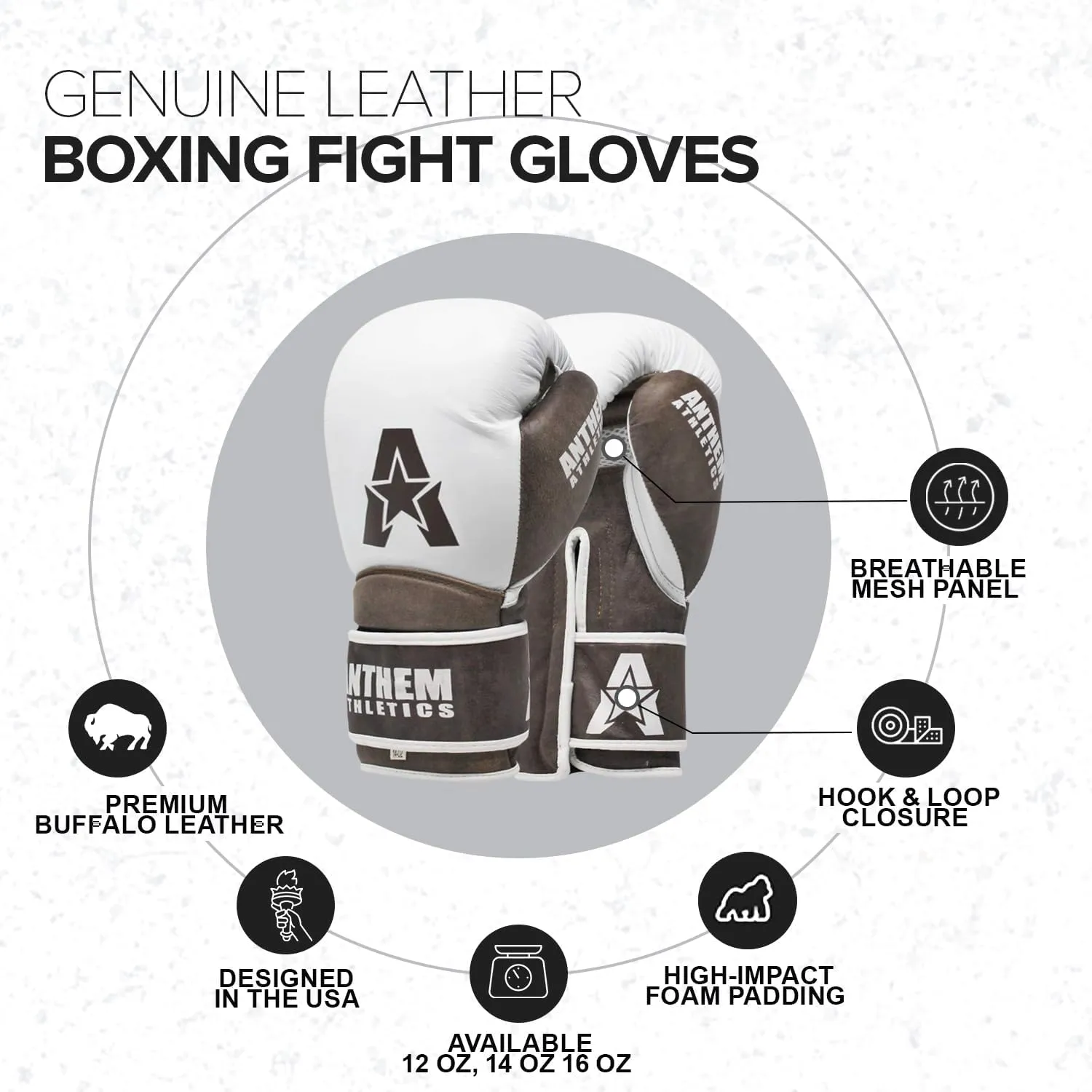 Anthem Athletics Stormbringer Full Grain Leather Boxing Gloves Men Women Muay Thai Gloves 12 oz 14 oz or 16 oz Boxing Gloves