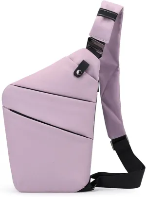 Anti Theft Crossbody Bags for Women, 2025 New Anti-Theft Travel Bag, Shoulder Bag Anti-theft Design for Travel, Sport (Light Purple - Right Shoulder)
