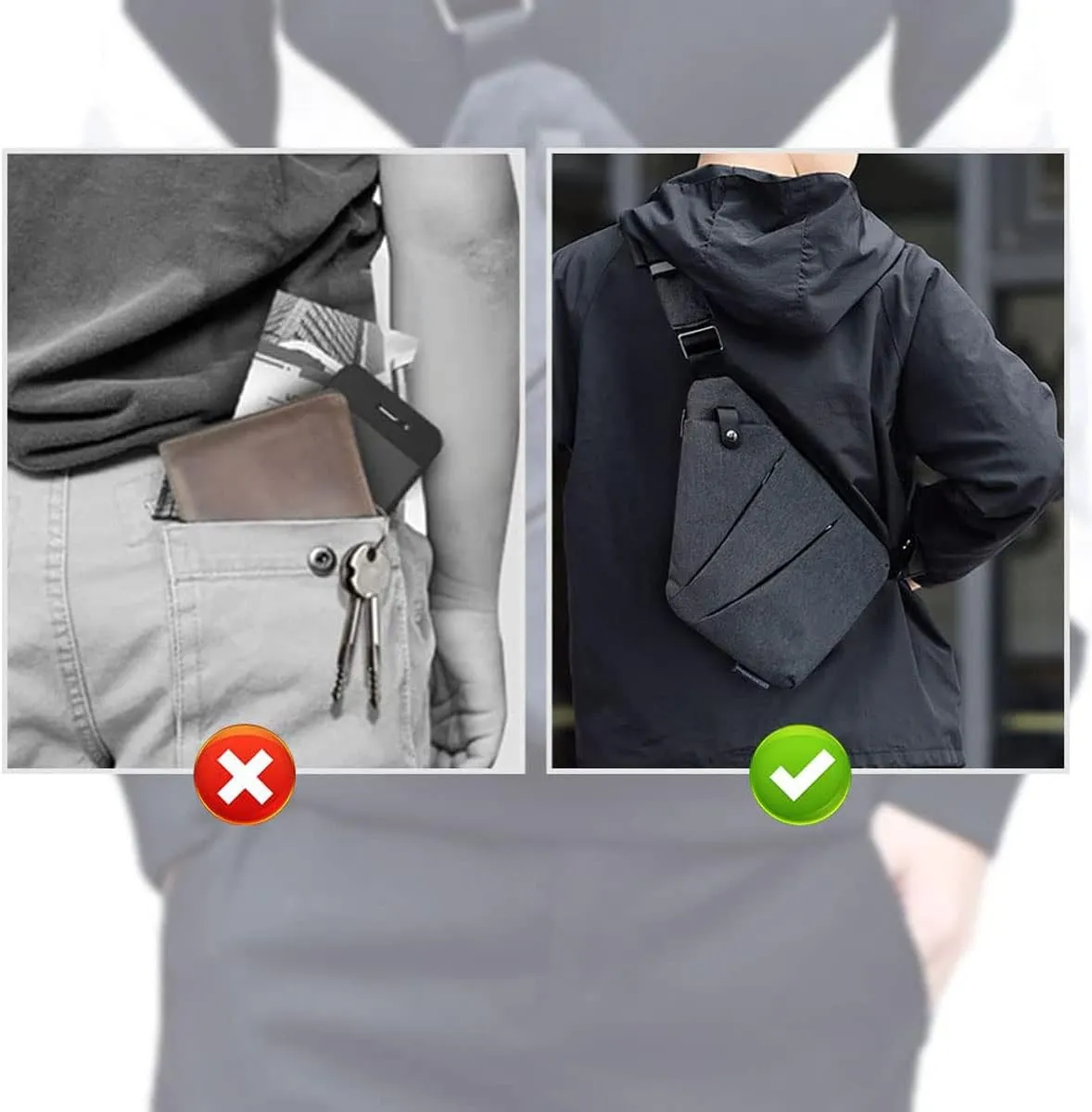 Anti Theft Crossbody Bags for Women, 2025 New Anti-Theft Travel Bag, Shoulder Bag Anti-theft Design for Travel, Sport (Light Purple - Right Shoulder)