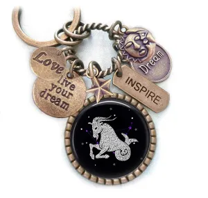 Aries Key Chain, Backpack-Purse Clip or Necklace, Perfect Inspirational Gift, Love the Astrology and Zodiac Signs, Live Your Dream