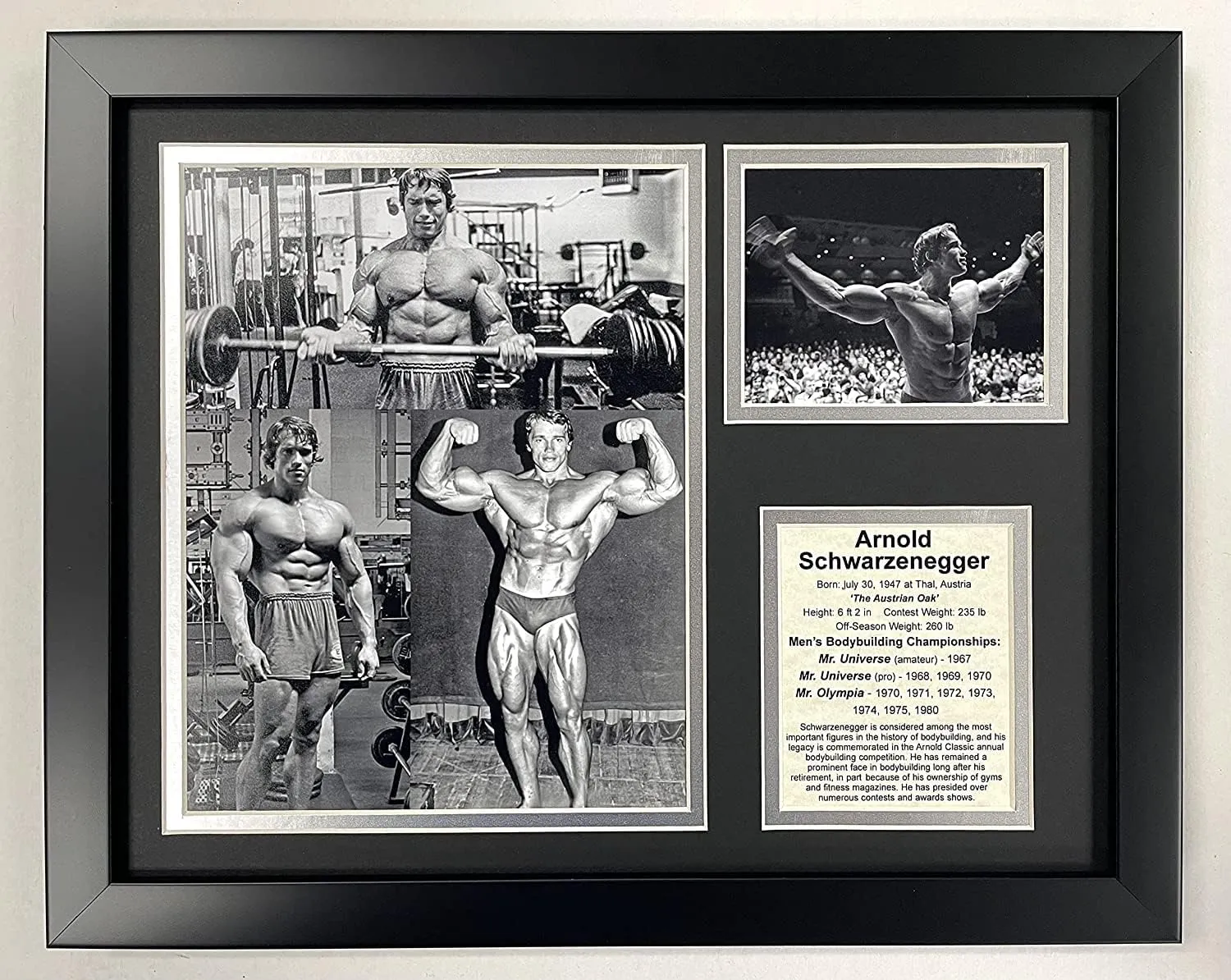 Arnold Schwarzenegger | Iconic Bodybuilder | 12"x15" Framed Photo Collage