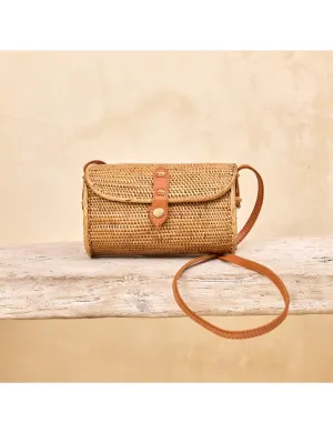 Ata Vine Straw Crossbody Bag, Small