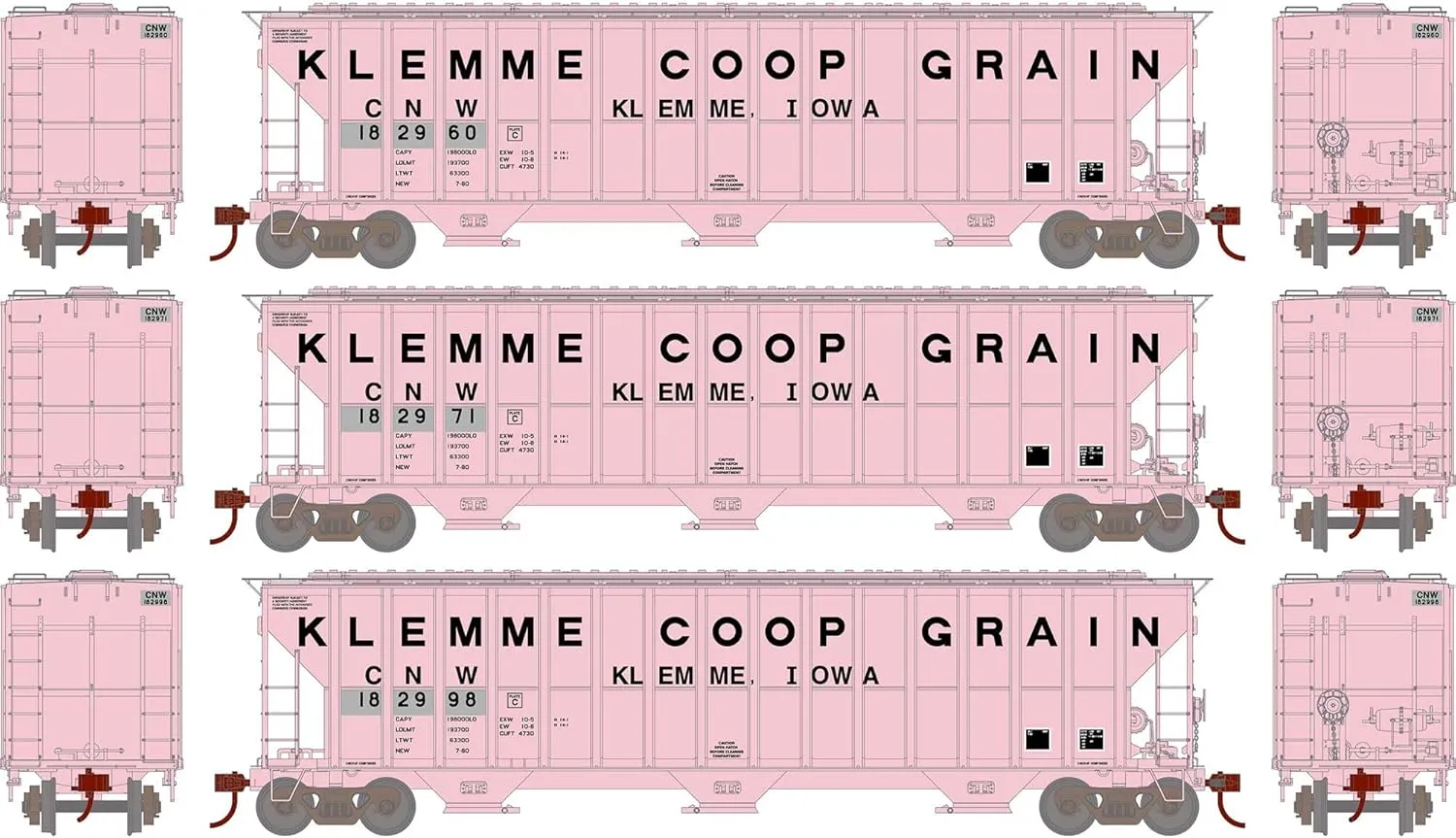 Athearn HO RTR FMC 4700 Covered Hopper C&NW 3 ATH81585 HO Rolling Stock