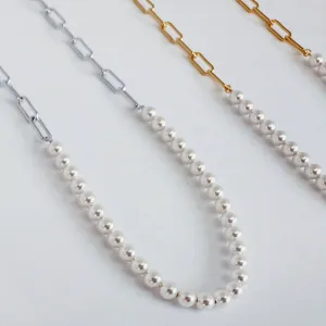 Audrey Pearl Chain Necklace