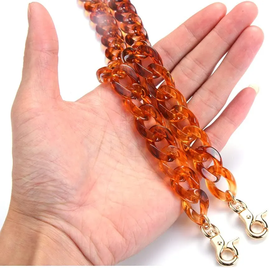 Aumey Clear White Black Brown Acrylic Chain Clutch Purse Strap Handles Bag Handbag Purse Replacement Chains 40 Inches