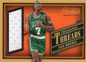 Autograph Warehouse 703391 Dee Brown Player Worn Jersey Patch Boston Celtics 2013 Panini Timeless Treasured Threads No.5 Basketball Card
