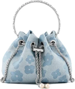 Ayliss Women Evening Handbag Mini Clutch Rhinestone Pouch Crossbody Handbag Purse Top Handle Floral Shoulder Bag Prom