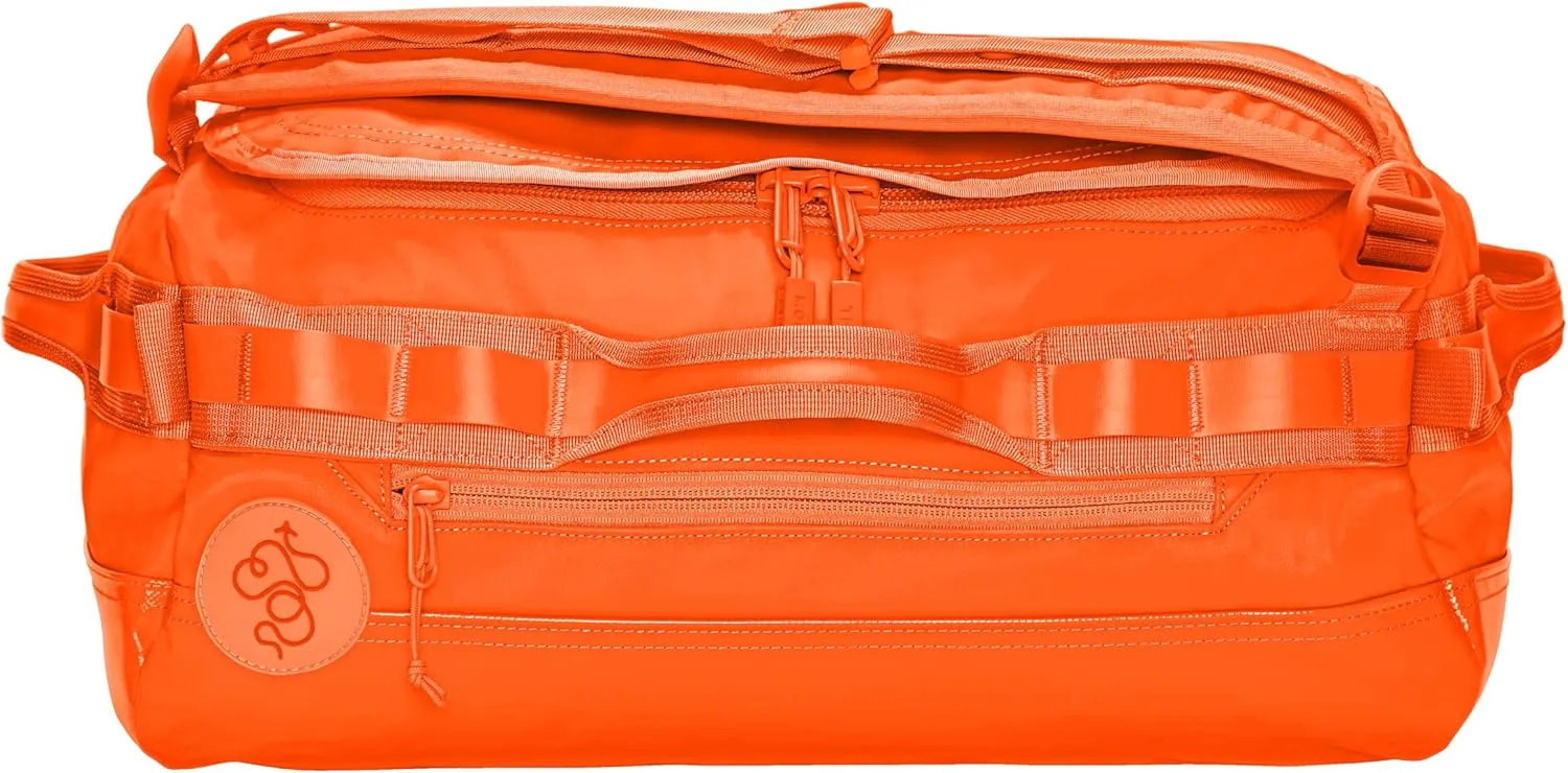 Baboon to the Moon Mini Duffle Bag – Small Gym Bag, Travel Duffel Bags for Women and Men, Duffle Bag for Travel, Backpack, Overnight Bag (Orange)