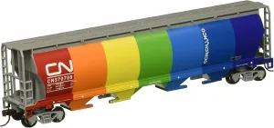 Bachmann Trains - Canadian 4 Bay Cylindrical Grain Hopper - Canadian National Demonstrator - HO Scale