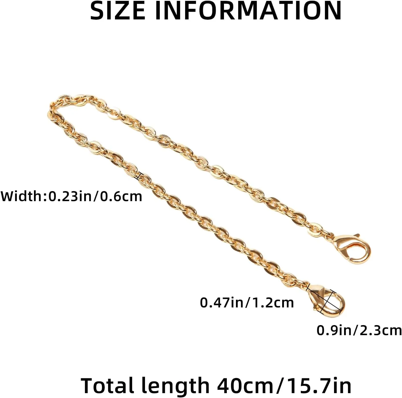 Bag Chain Strap for Handbag Replacement,Gold Purse Chain Accessories Shoulder Straps Crossbody, Wallet Chain with Metal Buckles(Style-1-40CM)