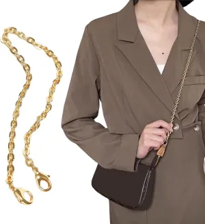 Bag Chain Strap for Handbag Replacement,Gold Purse Chain Accessories Shoulder Straps Crossbody, Wallet Chain with Metal Buckles(Style-1-90CM)