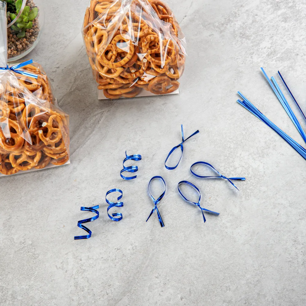 Bag Tek Blue Metallic Twist Tie / Bag Tie - 6" - 500 count box