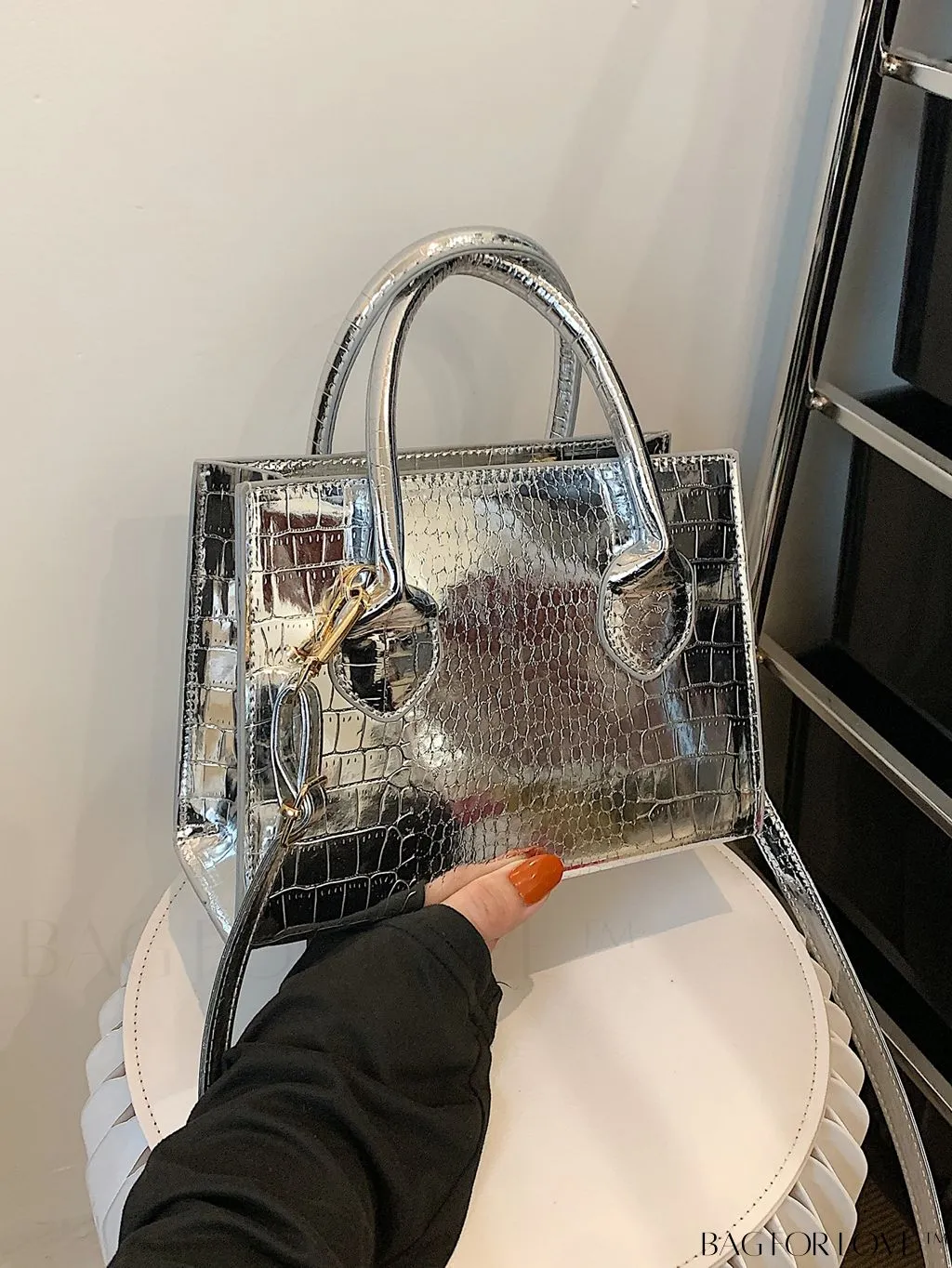 BagForLove - Modern Crocodile-Print PU Square Bag: Latest Addition to Summer Collection