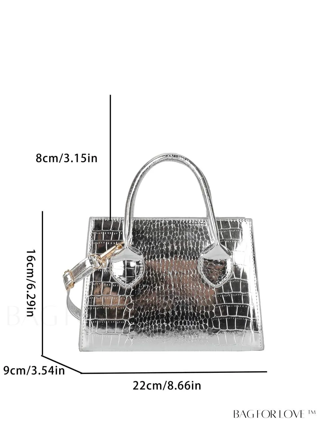 BagForLove - Modern Crocodile-Print PU Square Bag: Latest Addition to Summer Collection