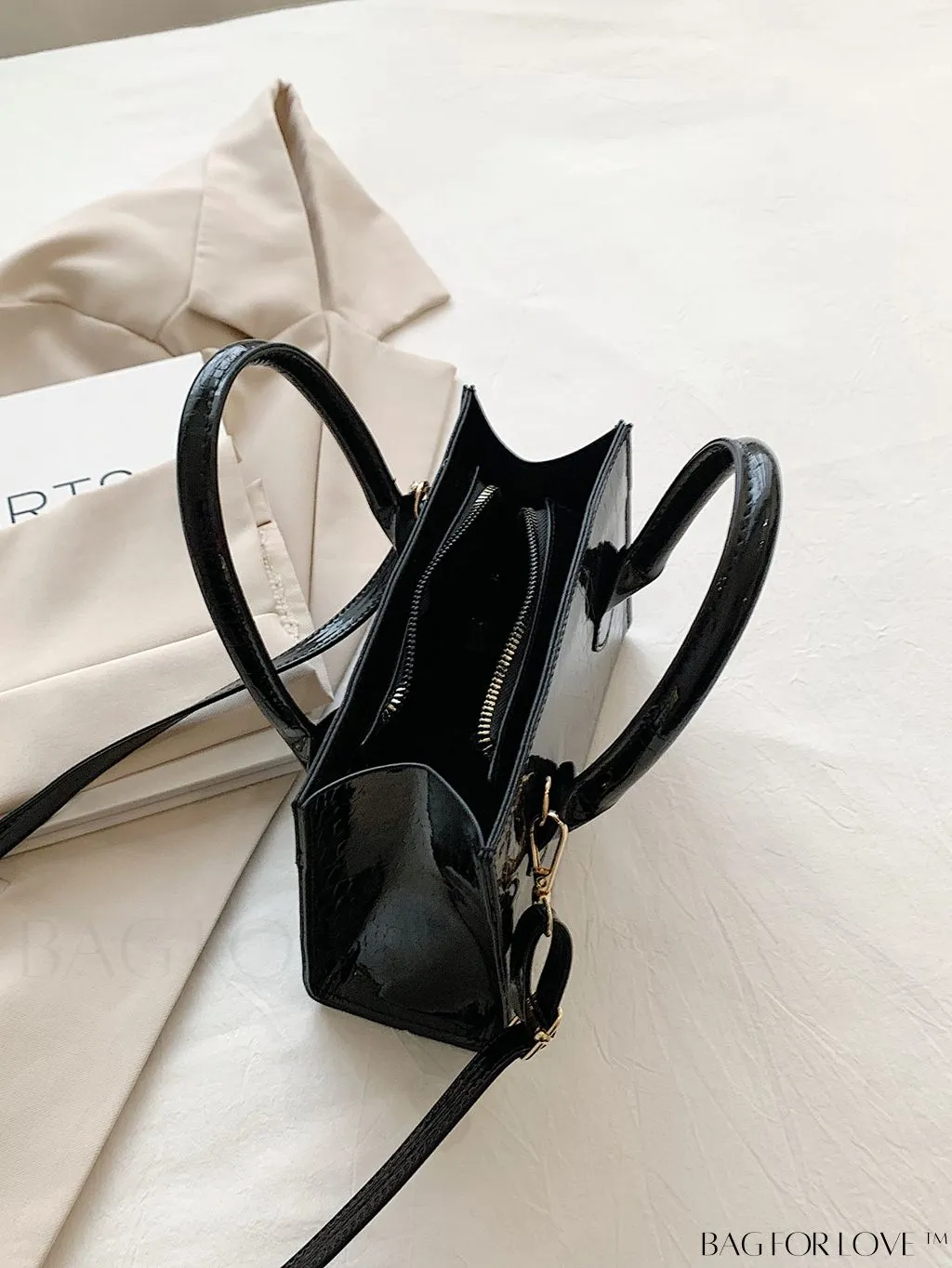 BagForLove - Modern Crocodile-Print PU Square Bag: Latest Addition to Summer Collection