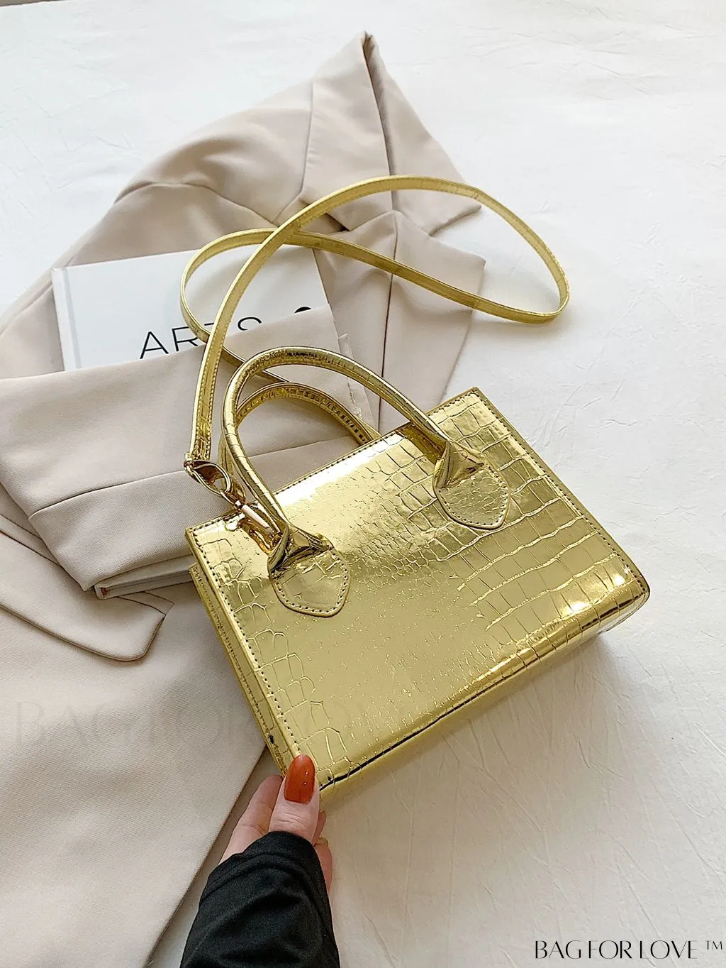 BagForLove - Modern Crocodile-Print PU Square Bag: Latest Addition to Summer Collection