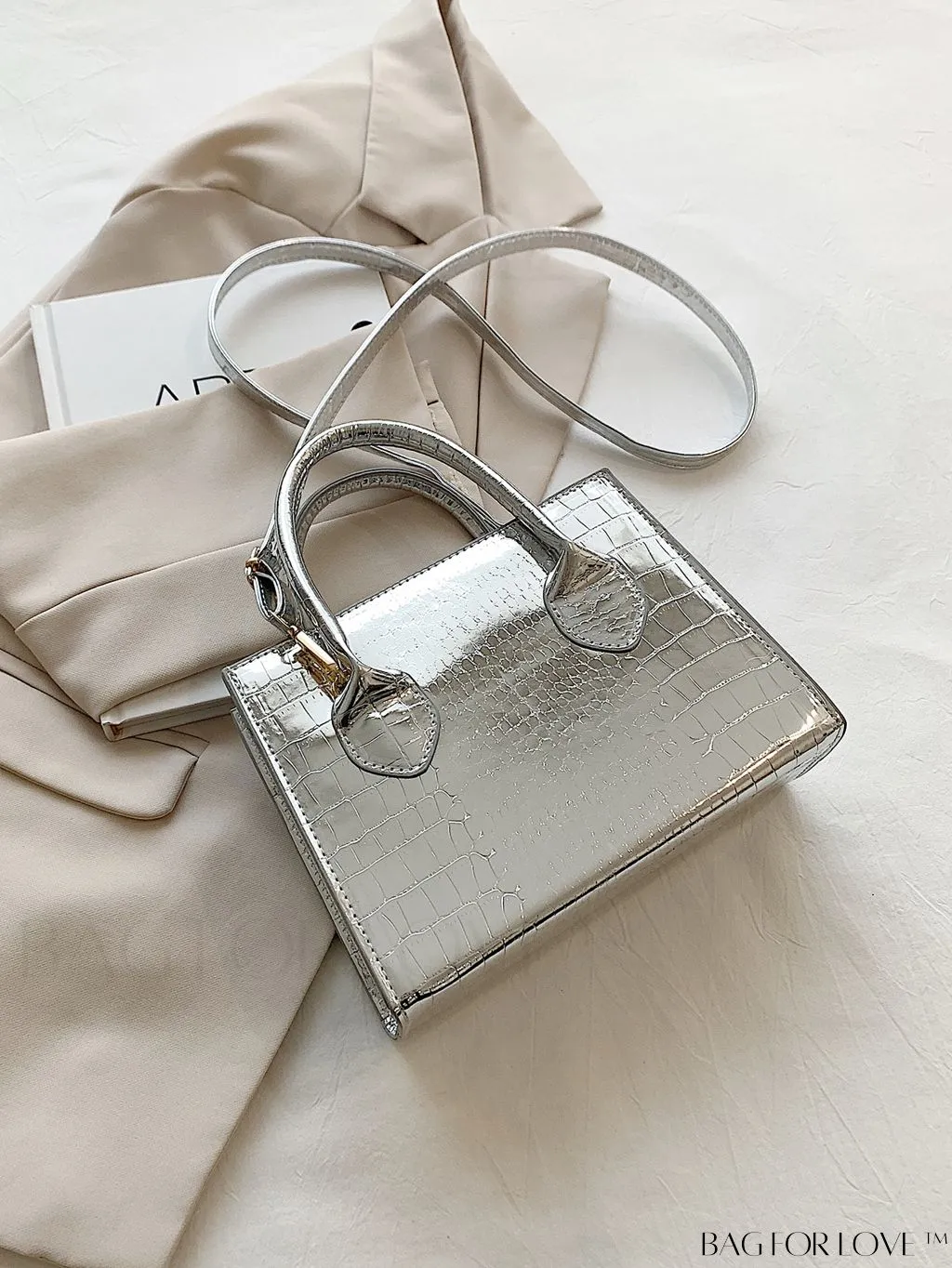 BagForLove - Modern Crocodile-Print PU Square Bag: Latest Addition to Summer Collection