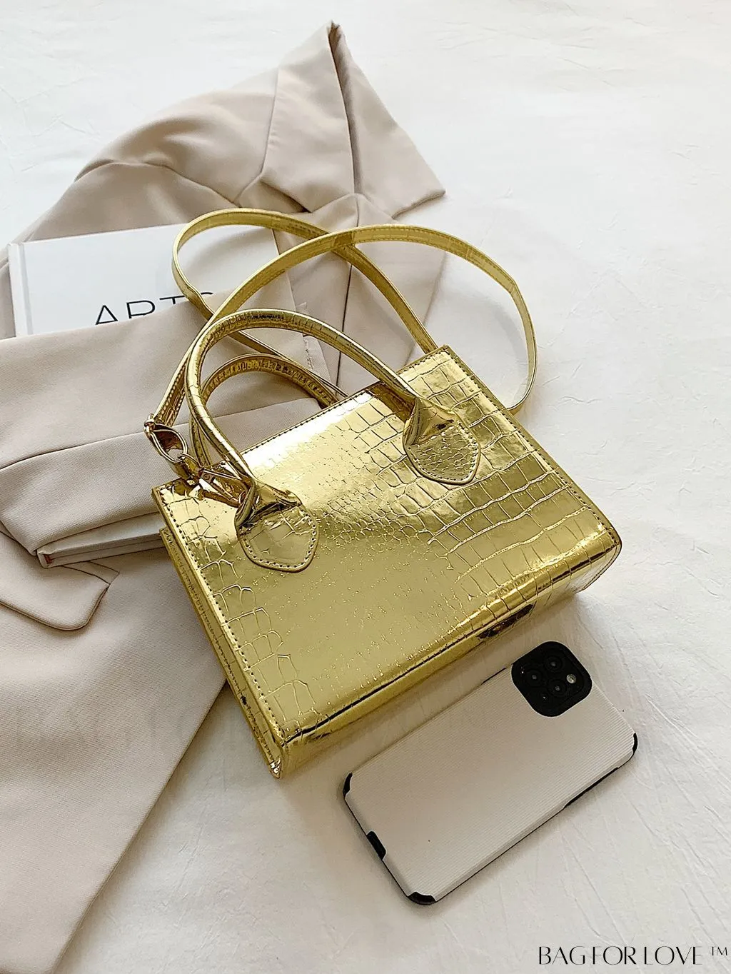 BagForLove - Modern Crocodile-Print PU Square Bag: Latest Addition to Summer Collection