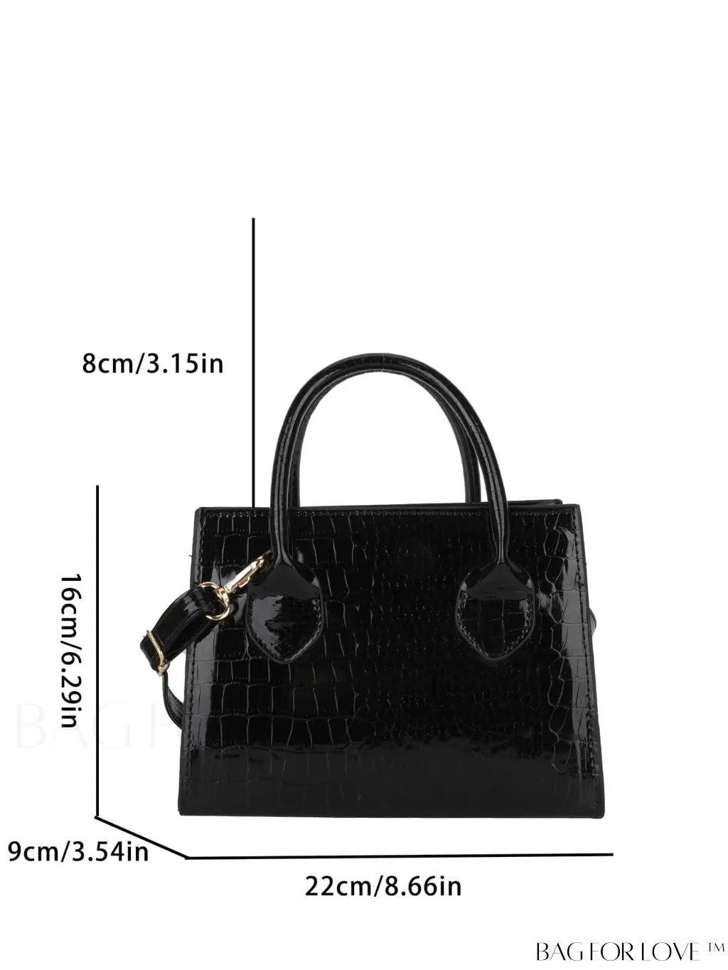 BagForLove - Modern Crocodile-Print PU Square Bag: Latest Addition to Summer Collection