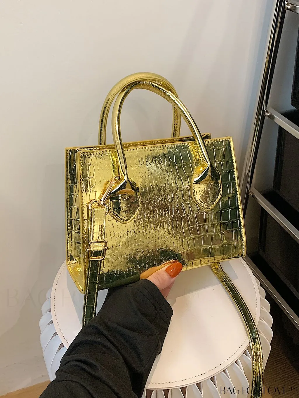 BagForLove - Modern Crocodile-Print PU Square Bag: Latest Addition to Summer Collection
