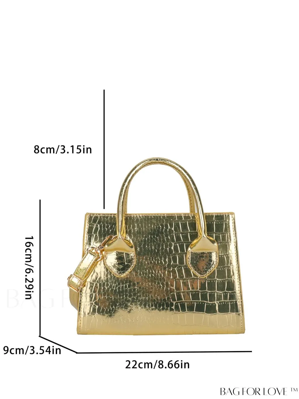 BagForLove - Modern Crocodile-Print PU Square Bag: Latest Addition to Summer Collection
