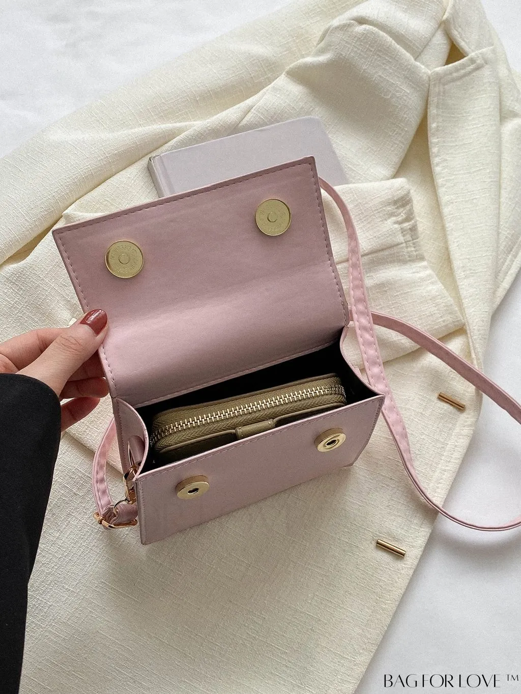 BagForLove - Stylish Mini Flip-over Square Bag with Butterfly Detail - New Arrival for Women