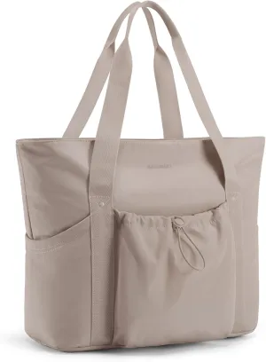 BAGSMART Tote Bag for Women, Tote Shoulder Bag with Laptop Compartment and Zipper Handbag for Travel, Work