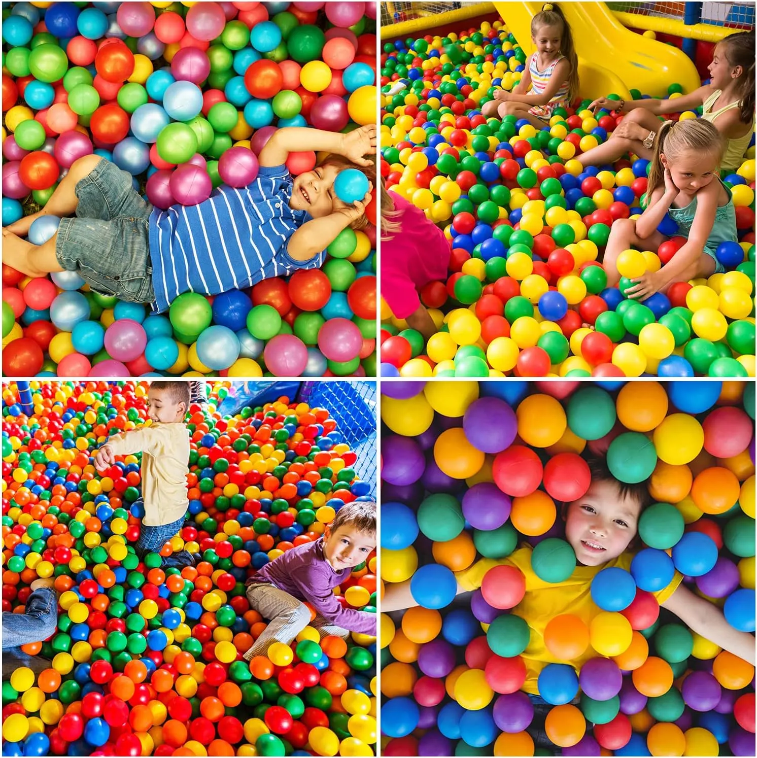 Ball Pit Balls for Baby and Toddler Phthalate Free BPA Free Crush Proof Plastic - Multicolored Pit Balls in Reusable Play Toys for Kids with Storage Bag