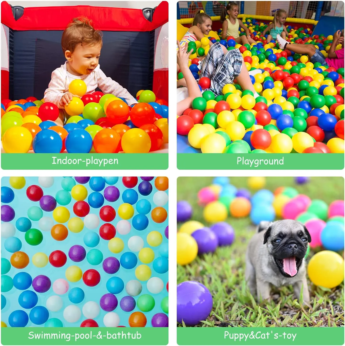 Ball Pit Balls for Baby and Toddler Phthalate Free BPA Free Crush Proof Plastic - Multicolored Pit Balls in Reusable Play Toys for Kids with Storage Bag