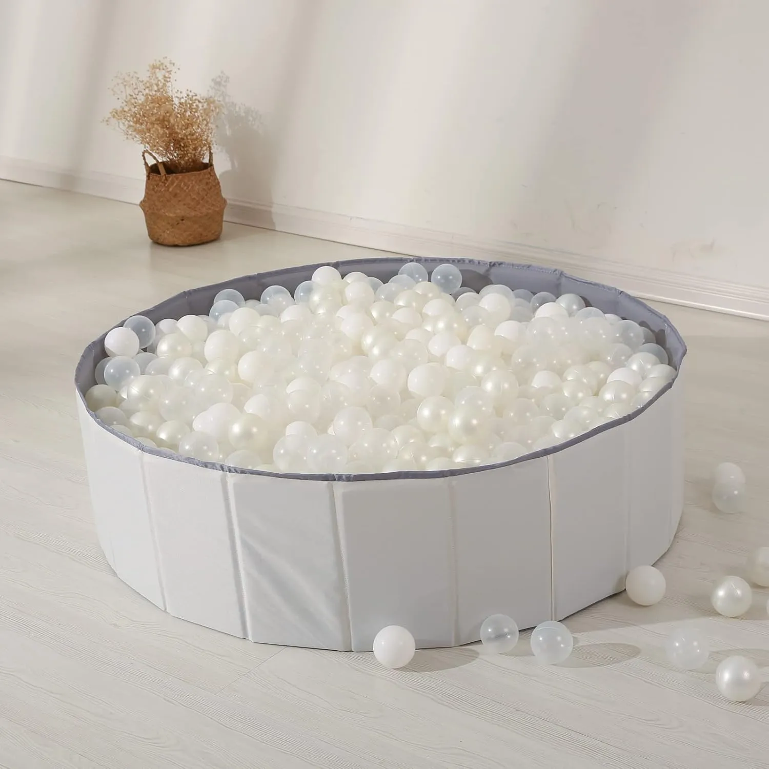 Ball Pit for Toddlers Babies Dogs Cats Iinfant Children, Foldable Ball Pits Play Tent, Crawl Playpen Ball Pool with Storage Bag, Surprise for Boys Girls Festival (Balls Not Included), White