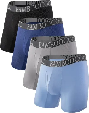 BAMBOO COOL Men's 360° Breathable Mesh Underwear Moisture-Wicking Boxer Briefs Cooling Performance,Multipack