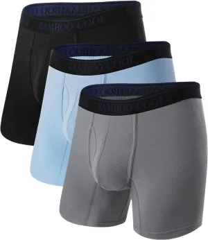 BAMBOO COOL Men's 360° Breathable Mesh Underwear Moisture-Wicking Boxer Briefs Cooling Performance,Multipack