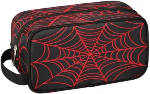 Bardic Black Spider Web Travel Toiletry Bag for Boys Men, Waterproof Hanging Dopp Kit for Women, Shaving Bag with Large Capacity for Travel,Sports Shower