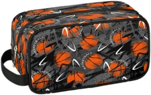 Bardic Travel Toiletry Bag for Boys Men, Waterproof Hanging Dopp Kit for Women, Shaving Bag with Large Capacity for Travel,Sports Shower (Basketball Orange)