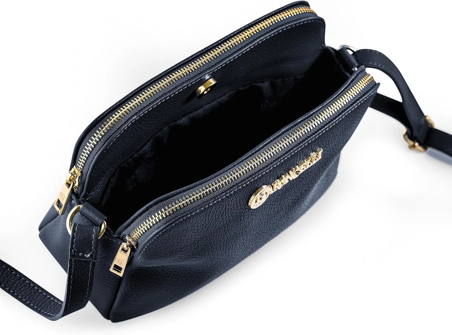 Baroncelli Crossbody Bag Made in Italy with Long Stripe Genuine Italian Soft Leather