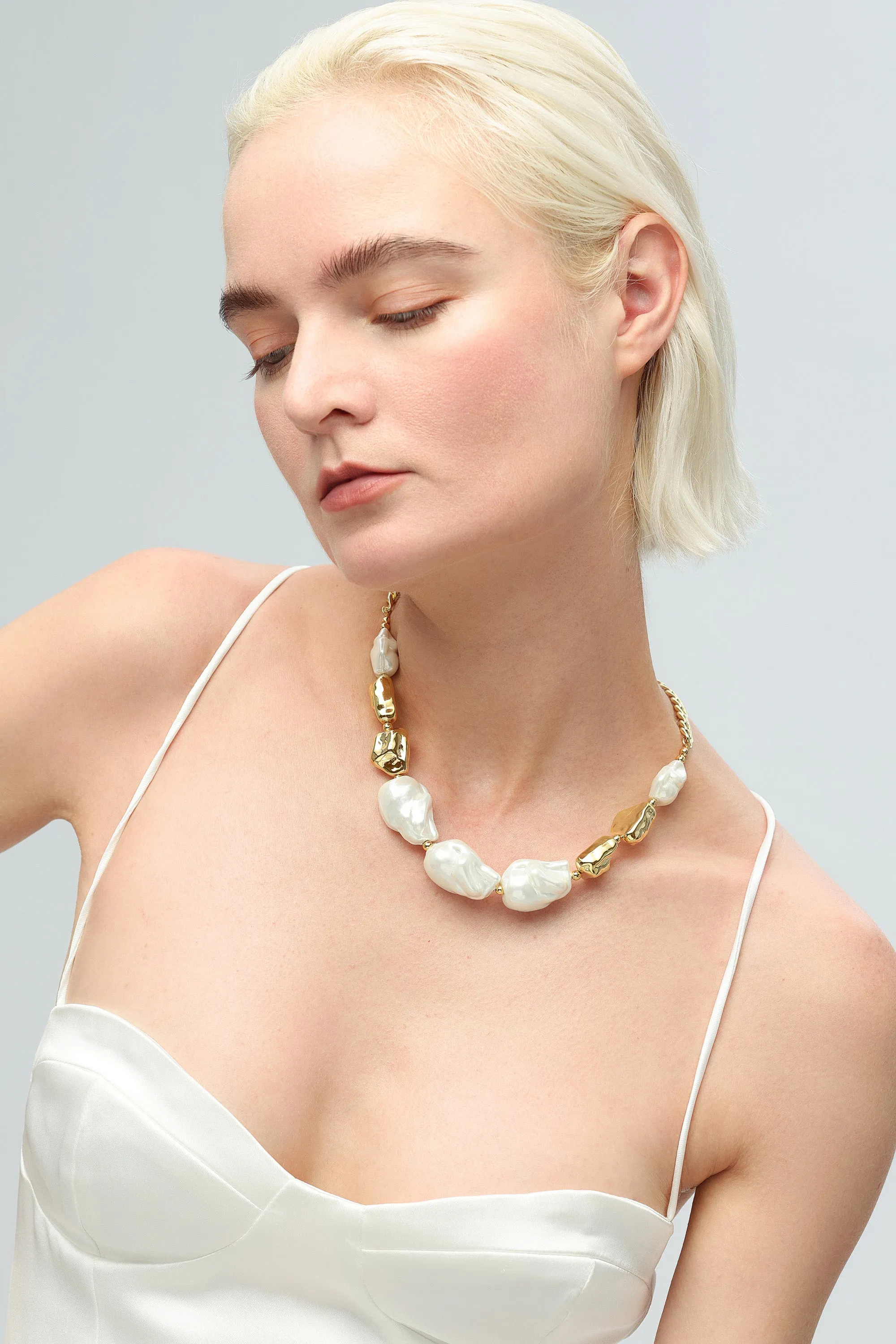 Baroque Pearl Statement Necklace