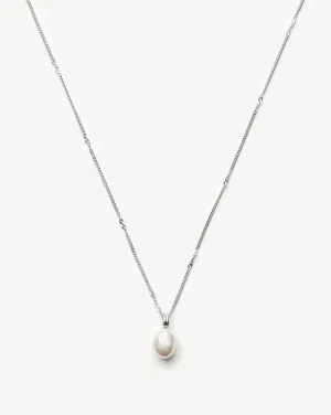 Baroque Pearl Twisted Chain Necklace | Sterling Silver/Freshwater Baroque Pearl
